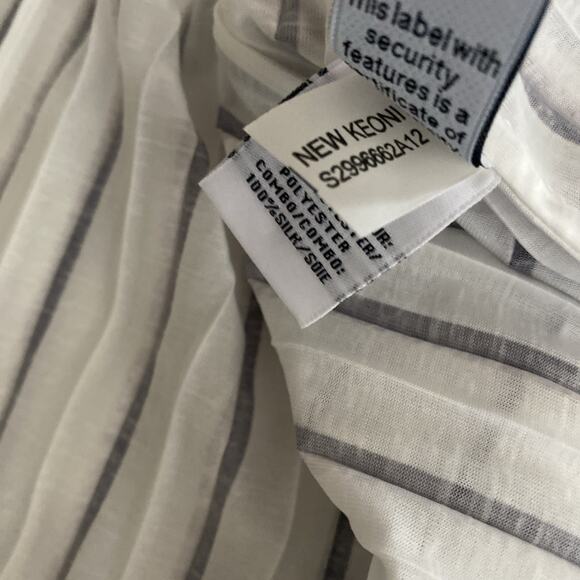 DVF Diane Von Furstenberg New Keoni Pleated Blouse Top Black White 3/4 8 - Picture 8 of 9